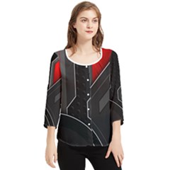 Chiffon Quarter Sleeve Blouse 
