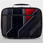 Gamer Tech Black Mesh Red Modern Shape Texture Geometric Pattern Full Print Lunch Bag