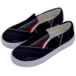 Gamer Tech Black Mesh Red Modern Shape Texture Geometric Pattern Kids  Canvas Slip Ons