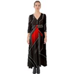 Gamer Tech Black Mesh Red Modern Shape Texture Geometric Pattern Button Up Boho Maxi Dress