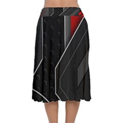 Velvet Flared Midi Skirt 