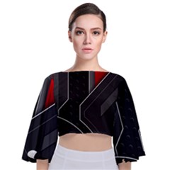 Tie Back Butterfly Sleeve Chiffon Top 