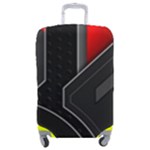Gamer Tech Black Mesh Red Modern Shape Texture Geometric Pattern Luggage Cover (Medium)