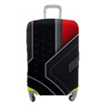 Gamer Tech Black Mesh Red Modern Shape Texture Geometric Pattern Luggage Cover (Small)