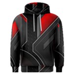 Gamer Tech Black Mesh Red Modern Shape Texture Geometric Pattern Men s Overhead Hoodie