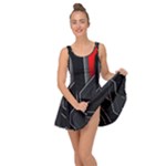 Gamer Tech Black Mesh Red Modern Shape Texture Geometric Pattern Inside Out Casual Dress