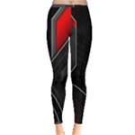 Gamer Tech Black Mesh Red Modern Shape Texture Geometric Pattern Inside Out Leggings
