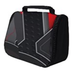 Gamer Tech Black Mesh Red Modern Shape Texture Geometric Pattern Full Print Travel Pouch (Small)