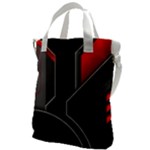 Gamer Tech Black Mesh Red Modern Shape Texture Geometric Pattern Canvas Messenger Bag