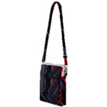 Gamer Tech Black Mesh Red Modern Shape Texture Geometric Pattern Multi Function Travel Bag