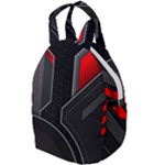 Gamer Tech Black Mesh Red Modern Shape Texture Geometric Pattern Travel Backpack