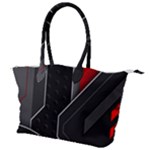 Gamer Tech Black Mesh Red Modern Shape Texture Geometric Pattern Canvas Shoulder Bag