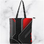 Gamer Tech Black Mesh Red Modern Shape Texture Geometric Pattern Double Zip Up Tote Bag