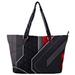 Gamer Tech Black Mesh Red Modern Shape Texture Geometric Pattern Full Print Shoulder Bag