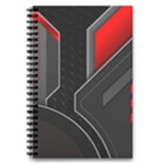 Gamer Tech Black Mesh Red Modern Shape Texture Geometric Pattern 5.5  x 8.5  Notebook