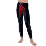Gamer Tech Black Mesh Red Modern Shape Texture Geometric Pattern Kids  Lightweight Velour Leggings