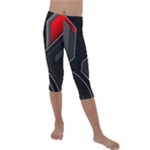 Gamer Tech Black Mesh Red Modern Shape Texture Geometric Pattern Kids  Lightweight Velour Capri Leggings 