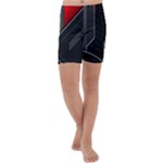 Gamer Tech Black Mesh Red Modern Shape Texture Geometric Pattern Kids  Lightweight Velour Capri Yoga Leggings