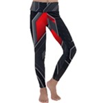 Gamer Tech Black Mesh Red Modern Shape Texture Geometric Pattern Kids  Lightweight Velour Classic Yoga Leggings