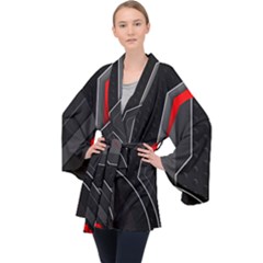 Long Sleeve Velvet Kimono  