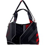 Gamer Tech Black Mesh Red Modern Shape Texture Geometric Pattern Double Compartment Shoulder Bag