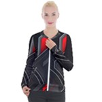 Gamer Tech Black Mesh Red Modern Shape Texture Geometric Pattern Casual Zip Up Jacket