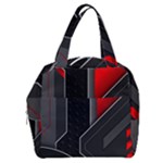 Gamer Tech Black Mesh Red Modern Shape Texture Geometric Pattern Boxy Hand Bag
