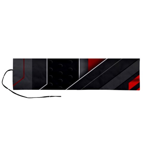 Gamer Tech Black Mesh Red Modern Shape Texture Geometric Pattern Roll Up Canvas Pencil Holder (L) from ArtsNow.com