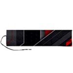 Gamer Tech Black Mesh Red Modern Shape Texture Geometric Pattern Roll Up Canvas Pencil Holder (L)
