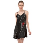 Gamer Tech Black Mesh Red Modern Shape Texture Geometric Pattern Summer Time Chiffon Dress