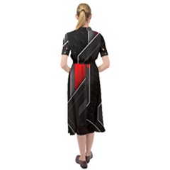 Keyhole Neckline Chiffon Dress 