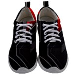 Gamer Tech Black Mesh Red Modern Shape Texture Geometric Pattern Mens Athletic Shoes