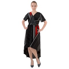 Front Wrap High Low Dress 