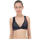 Gamer Tech Black Mesh Red Modern Shape Texture Geometric Pattern Classic Banded Bikini Top