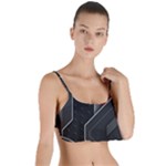 Gamer Tech Black Mesh Red Modern Shape Texture Geometric Pattern Layered Top Bikini Top 