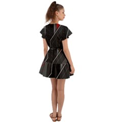 Flutter Sleeve Wrap Dress 