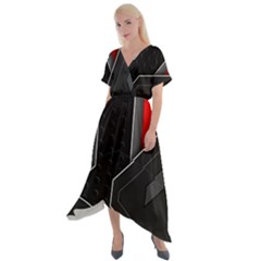 Cross Front Sharkbite Hem Maxi Dress 
