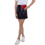 Gamer Tech Black Mesh Red Modern Shape Texture Geometric Pattern Kids  Tennis Skirt