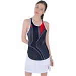 Gamer Tech Black Mesh Red Modern Shape Texture Geometric Pattern Racer Back Mesh Tank Top