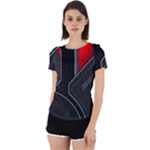 Gamer Tech Black Mesh Red Modern Shape Texture Geometric Pattern Back Cut Out Sport T-Shirt