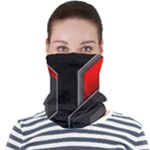 Gamer Tech Black Mesh Red Modern Shape Texture Geometric Pattern Face Seamless Bandana (Adult)