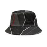 Gamer Tech Black Mesh Red Modern Shape Texture Geometric Pattern Bucket Hat