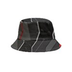 Gamer Tech Black Mesh Red Modern Shape Texture Geometric Pattern Bucket Hat (Kids)