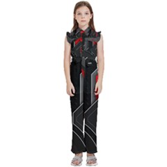 Kids  Sleeveless Ruffle Edge Band Collar Chiffon One Piece 