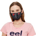Gamer Tech Black Mesh Red Modern Shape Texture Geometric Pattern Crease Cloth Face Mask (Adult)