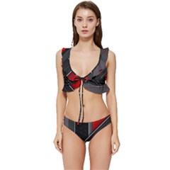 Low Cut Ruffle Edge Bikini Set 