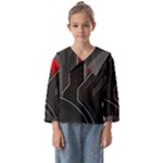 Gamer Tech Black Mesh Red Modern Shape Texture Geometric Pattern Kids  Sailor Shirt