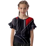 Gamer Tech Black Mesh Red Modern Shape Texture Geometric Pattern Kids  Cut Out Flutter Sleeves