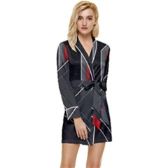 Long Sleeve Satin Robe 