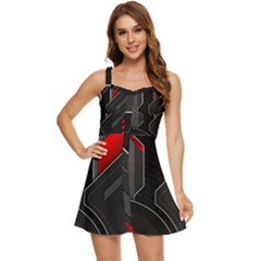Ruffle Edge Bra Cup Chiffon Mini Dress 